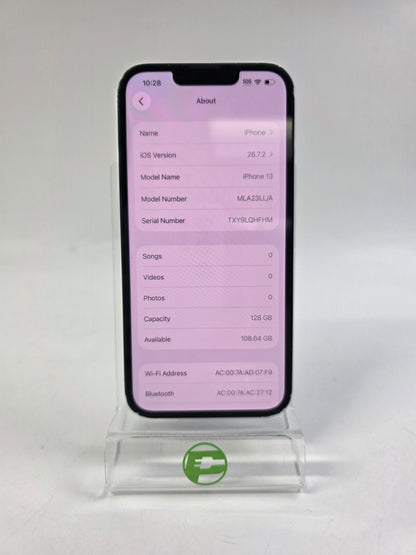 Factory Unlocked Apple iPhone 13 128GB Midnight MLA23LL/A