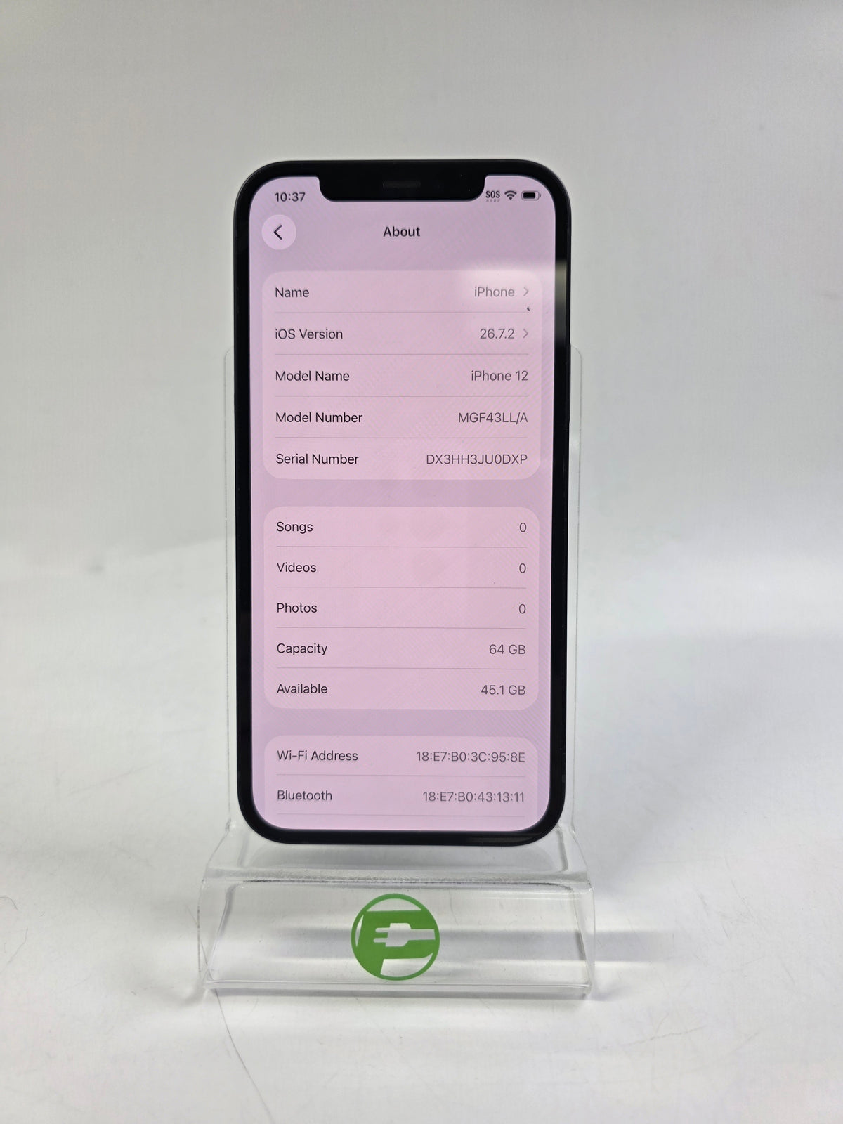 Factory Unlocked Apple iPhone 12 64GB Black MGF43LL/A