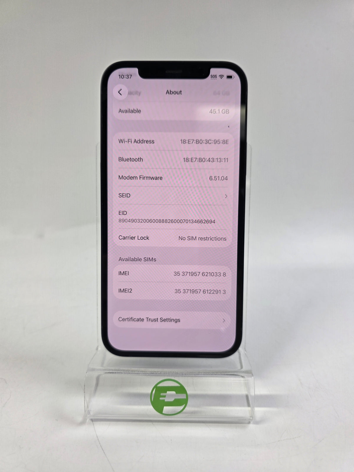 Factory Unlocked Apple iPhone 12 64GB Black MGF43LL/A