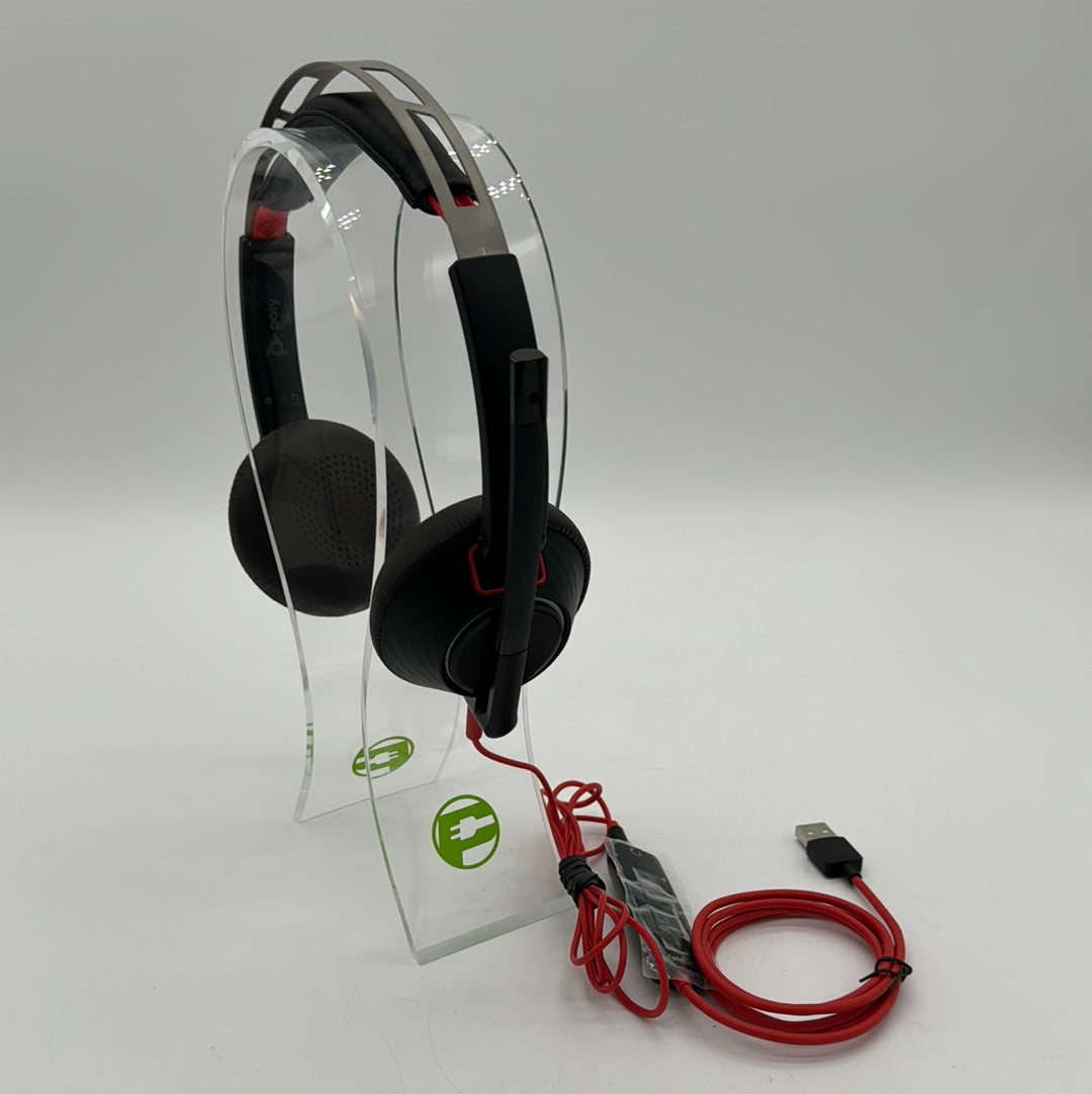 Poly Blackwire 5200 Computer Headset Black/Red C5220t