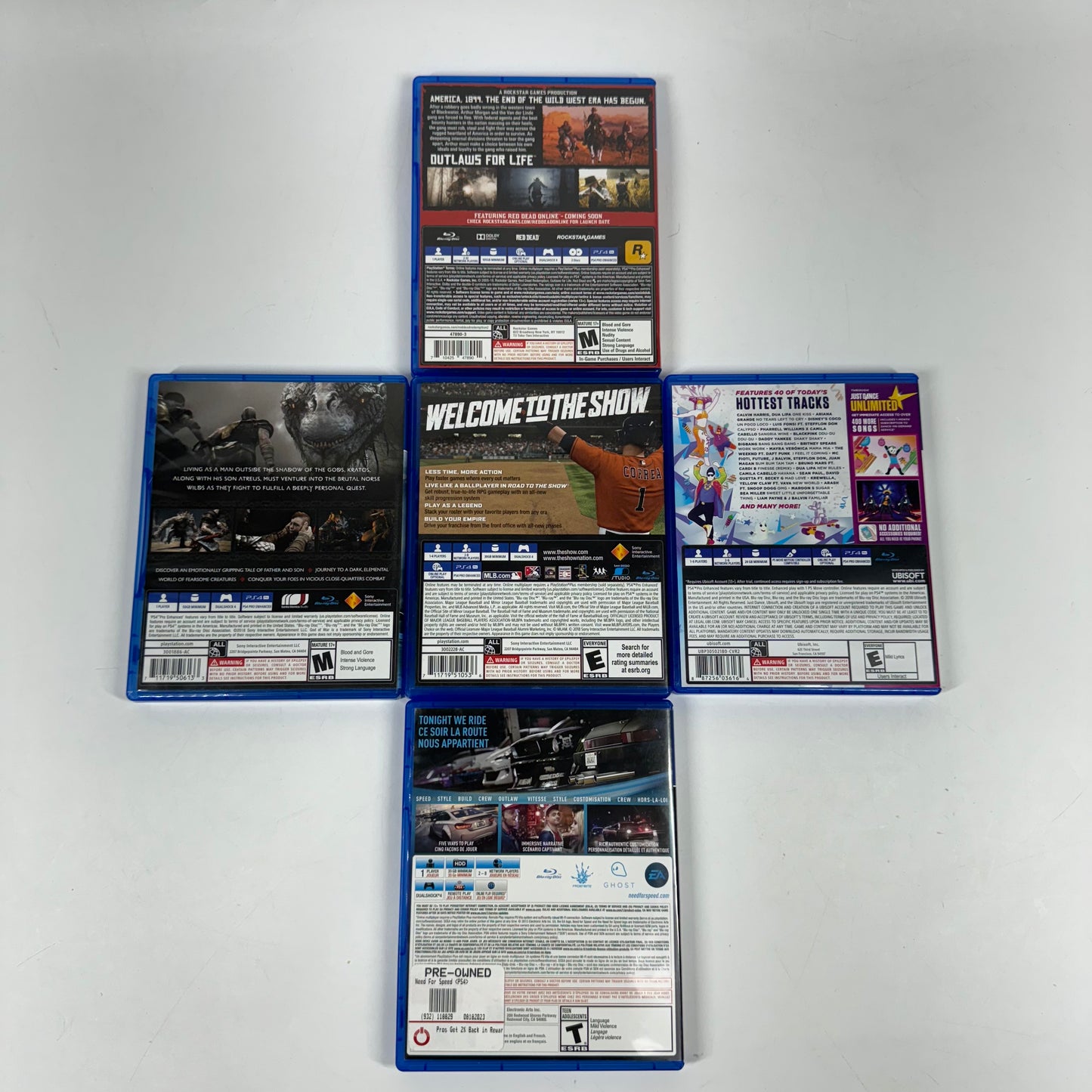 Lot of 5 Sony PlayStation 4 PS4 Games (See description for titles)