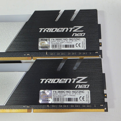G.Skill Trident Z RGB 16GB (2x8GB) RAM DDR4 3600MHz F4-3600C16D-16GTZNC