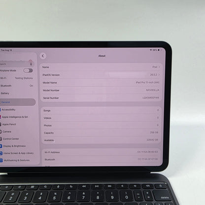WiFi Only Apple iPad Pro 11" M4 256GB Space Black MVV83LL/A