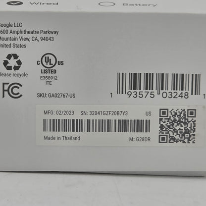 Google Nest Doorbell 2nd Gen Smart Doorbell G28DR