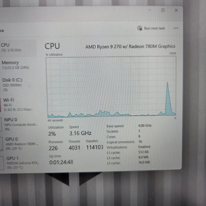 Asus TUF A16 FA608 16" Ryzen 9 270 4.0GHz 32GB RAM 1TB SSD GeForce RTX 5070