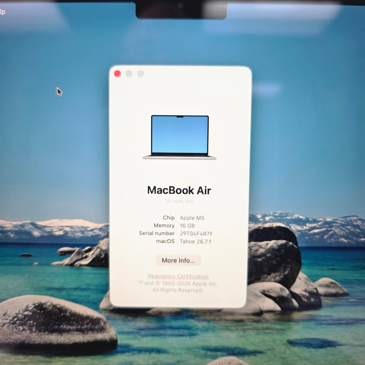 2025 Apple MacBook Air 13" M5 8C GPU 4.6GHz 16GB RAM 512GB SSD A3449