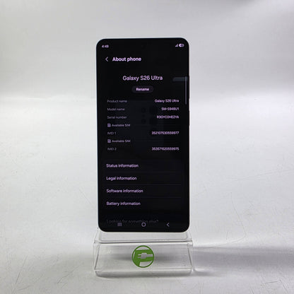 Factory Unlocked Samsung Galaxy S26 Ultra 12GB RAM 512GB SM-S948U1 Black