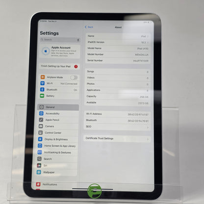 WiFi Only Apple iPad 11" (A16) 256GB Silver MD4G4LL/A