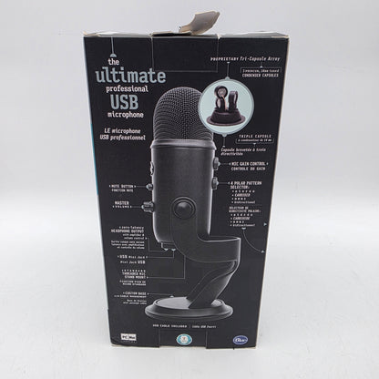 Blue Blue Yeti Blackout Condenser Studio Microphone