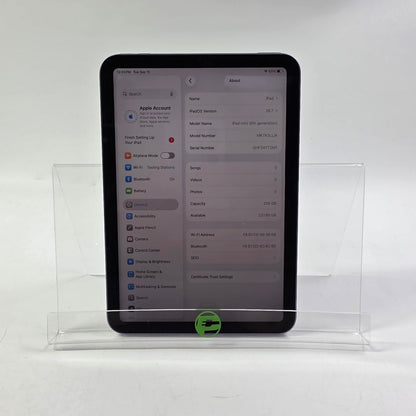 WiFi Only Apple iPad Mini 6th Gen 256GB Purple MK7X3LL/A
