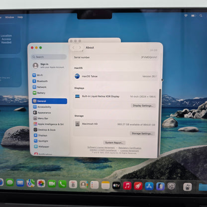 New 2025 Apple MacBook Pro 14" M4 4.5GHz 24GB RAM 1TB SSD A3434