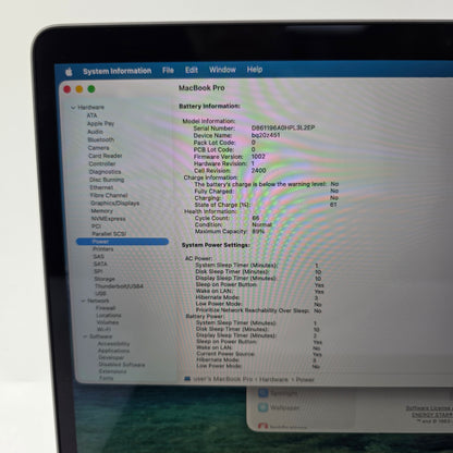 2020 Apple MacBook Pro 13.3" M1 8C GPU 3.2GHz 16GB RAM 256GB SSD G11C3L/AA