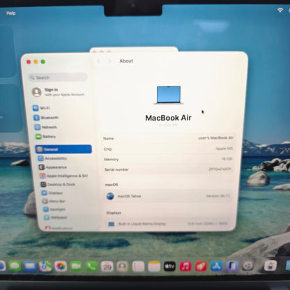 2025 Apple MacBook Air 13" M5 8C GPU 4.6GHz 16GB RAM 512GB SSD A3449