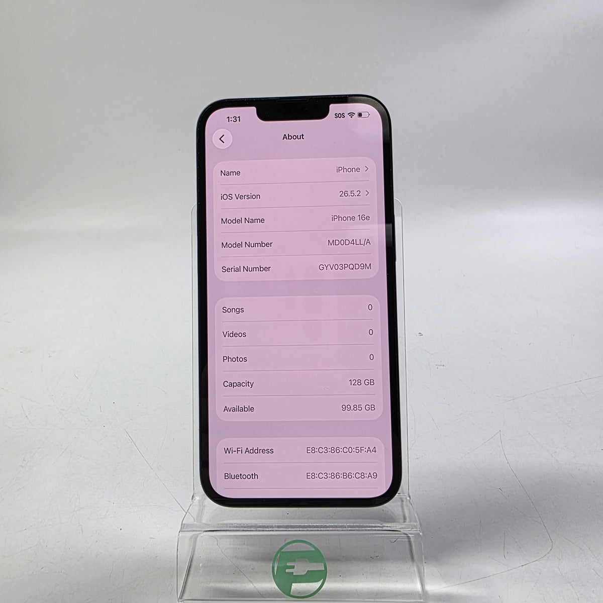 Factory Unlocked Apple iPhone 16e 128GB Black MD0D4LL/A