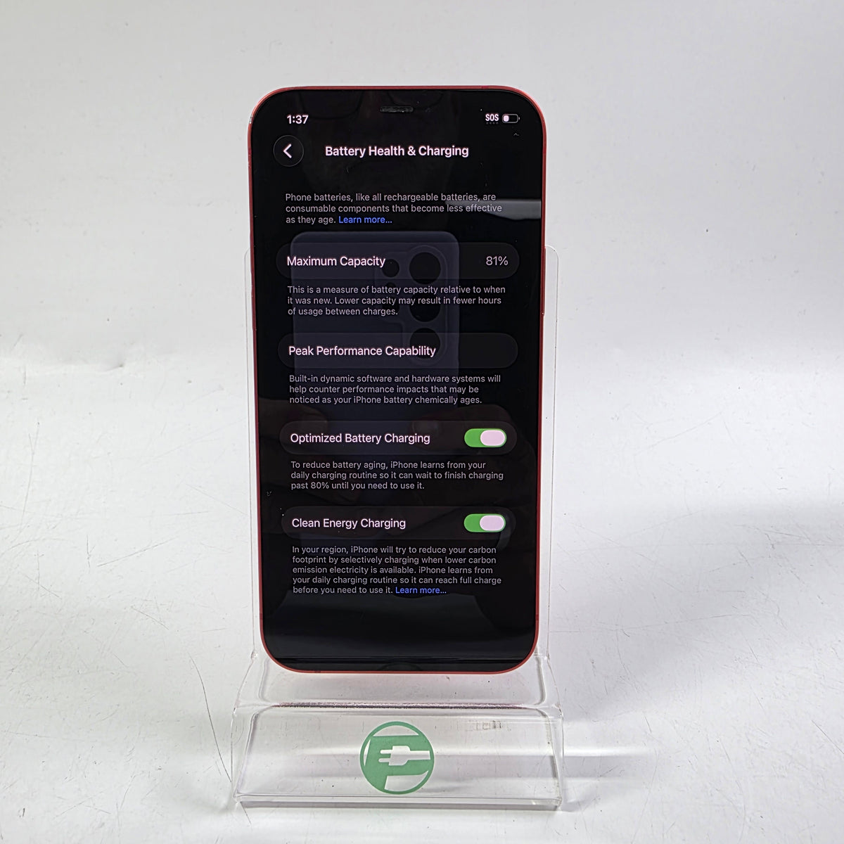 Unlocked Apple iPhone 12 128GB 26.6 Product Red NGFC3LL/A
