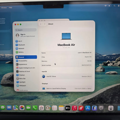 2026 Apple MacBook Air 13" M5 8C GPU 4.6GHz 16GB RAM 512GB SSD A3449