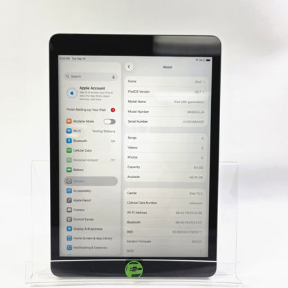 WiFi Only Apple iPad 9th Gen 64GB Space Gray MK663LL/A