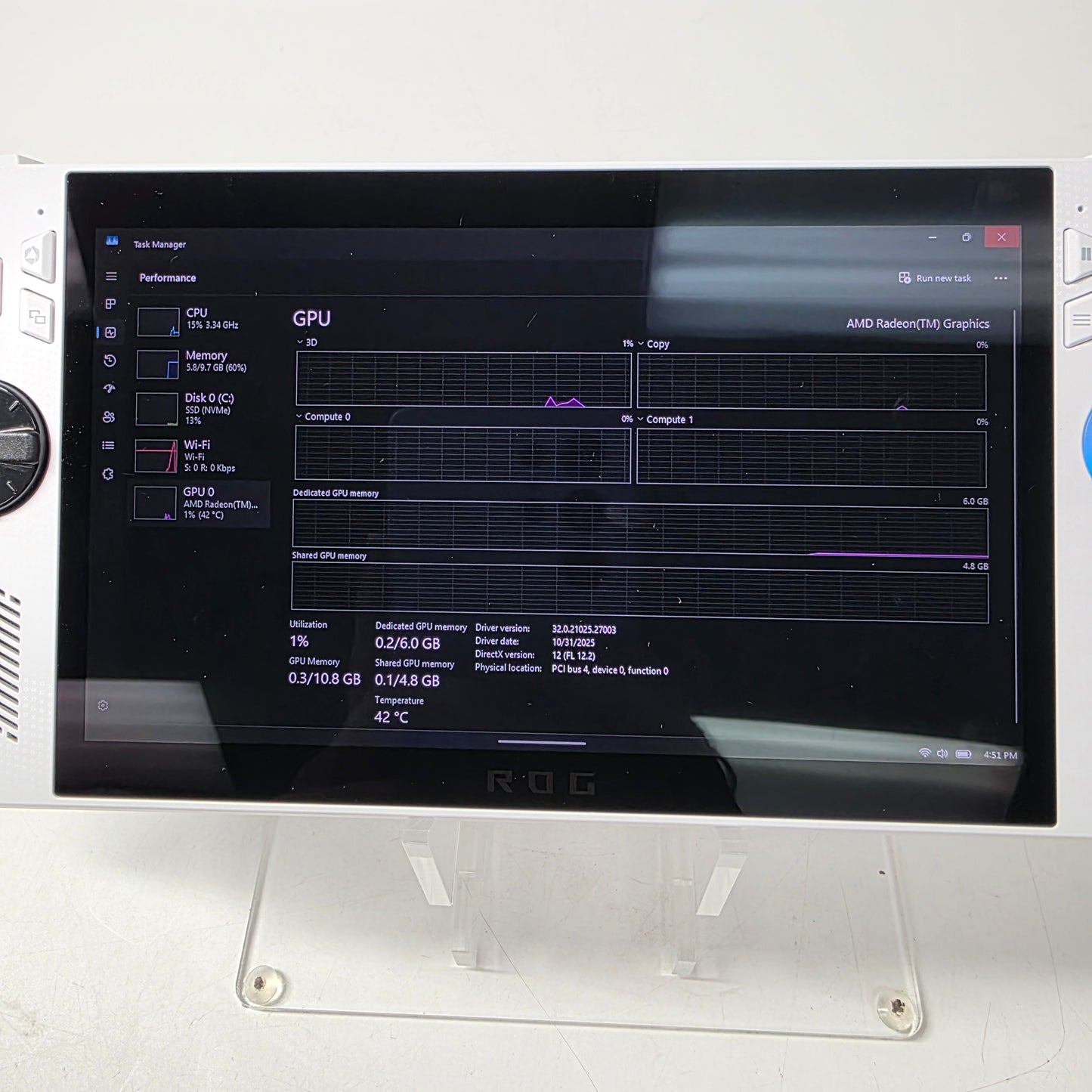 Asus ROG Ally 7" AMD Ryzen Z2A 16GB RAM 512GB White RC73YA-XB_ALLY.Z2A.16