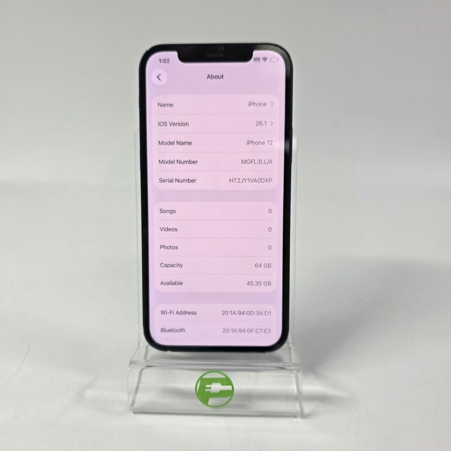 Factory Unlocked Apple iPhone 12 64GB Midnight MGFL3LL/A