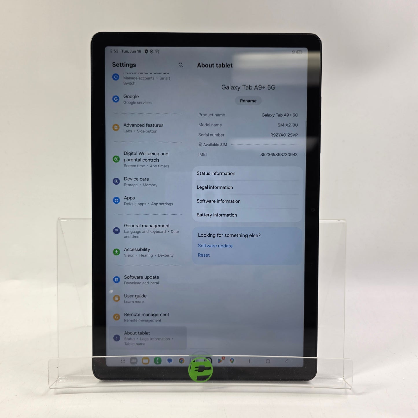 Factory Unlocked Samsung Galaxy Tab A9 Plus 8.7" 64GB Black SM-X218U