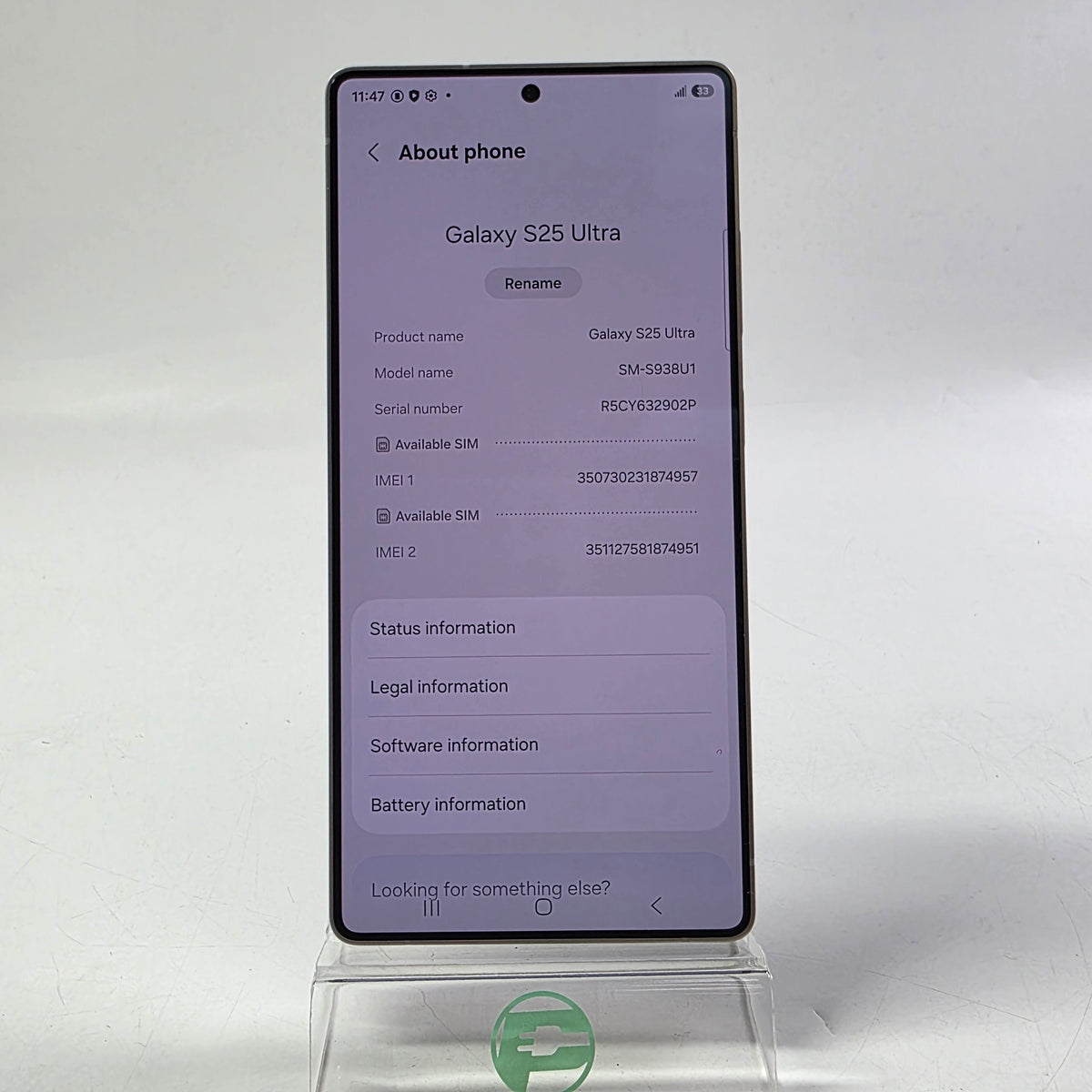 Factory Unlocked Samsung Galaxy S25 Ultra 12GB RAM 256GB SM-S938U1 Titanium Gray