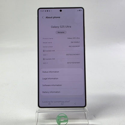 Factory Unlocked Samsung Galaxy S25 Ultra 12GB RAM 256GB SM-S938U1 Titanium Gray