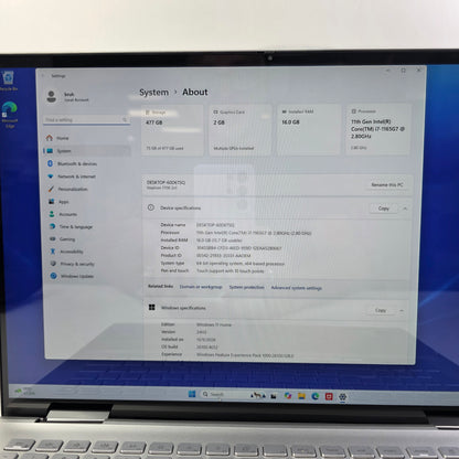 Dell Inspiron 7706 2-IN-1 17.2 i7-1165G7 2.8GHz 16GB RAM 512GB SSD GeForce MX350