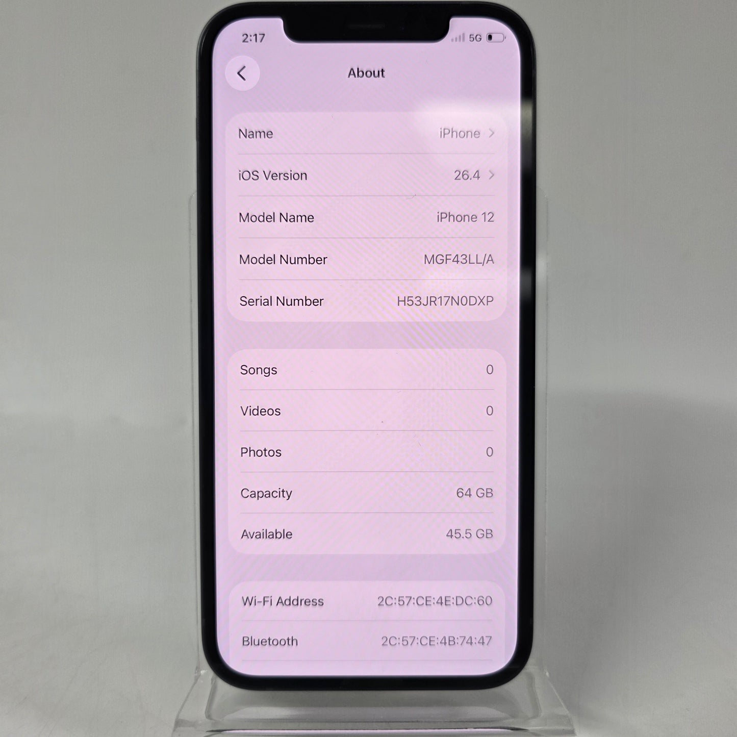 Factory Unlocked Apple iPhone 12 64GB Midnight MGF43LL/A