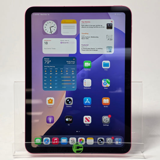 WiFi Only Apple iPad 11" (A16) 128GB 18.6.2 Pink MD7J4LL/A