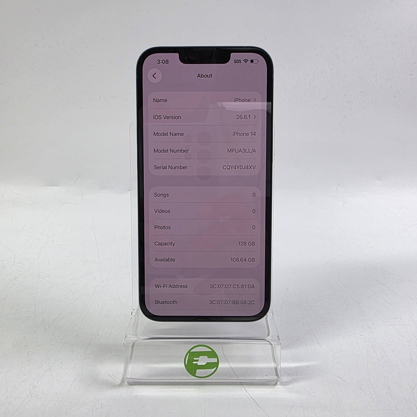 Factory Unlocked Apple iPhone 14 128GB Midnight MPUA3LL/A