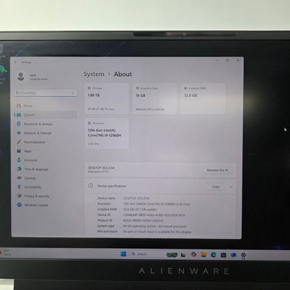 Alienware X15 P1114 15.6" i9-12900H 2.5GHz 32GB RAM 2TB SSD GeForce RTX 3080 Ti