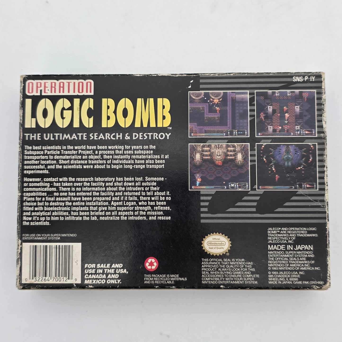 Operation Logic Bomb (Super Nintendo SNES, 1993)
