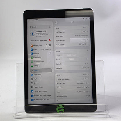 Factory Unlocked Apple iPad 9th Gen 64GB Silver NK673LL/A