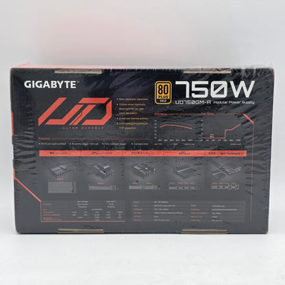 New GIGABYTE Ultra Durable UD750GM-A 80 Plus Gold 750W Modular Power Supply