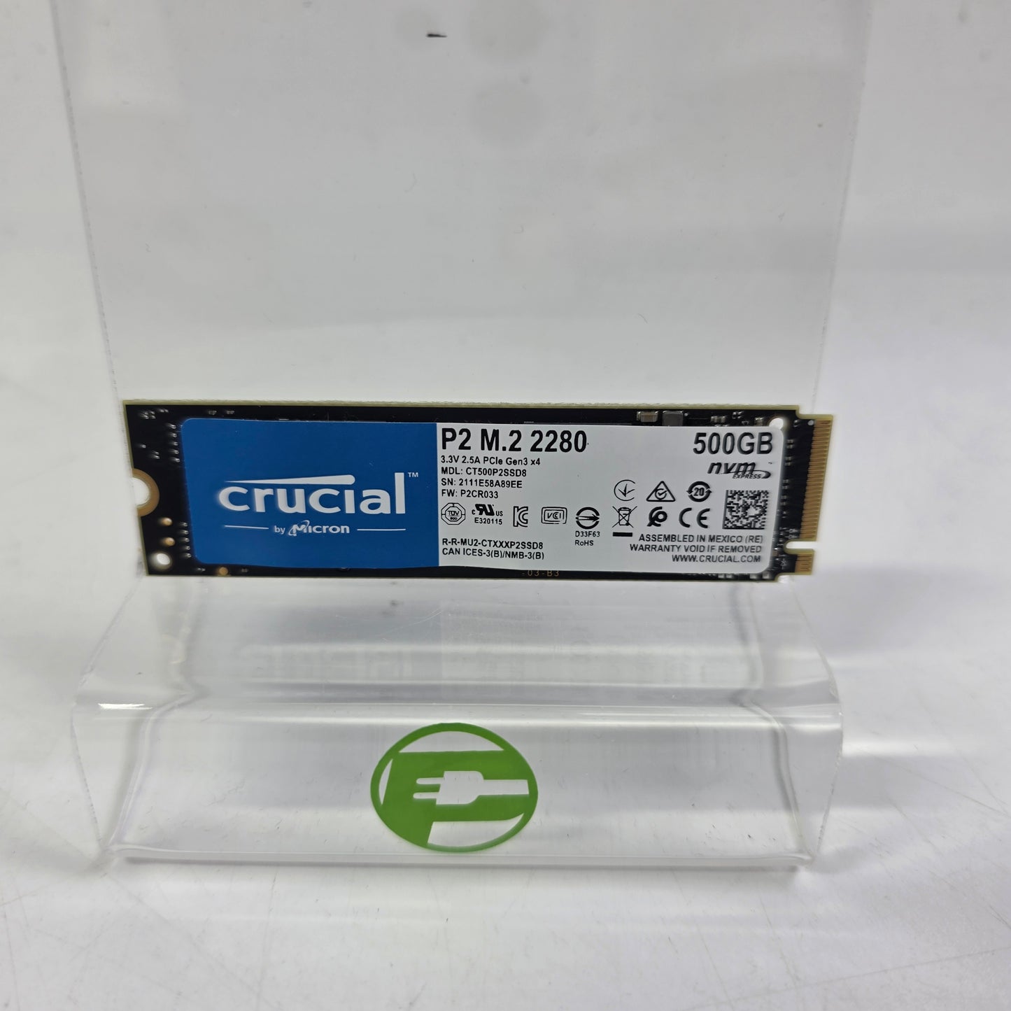 Crucial 2280mm P2 M.2 500GB M.2 NVMe Gen 4.0 x 4 SSD CT500P2SSD8