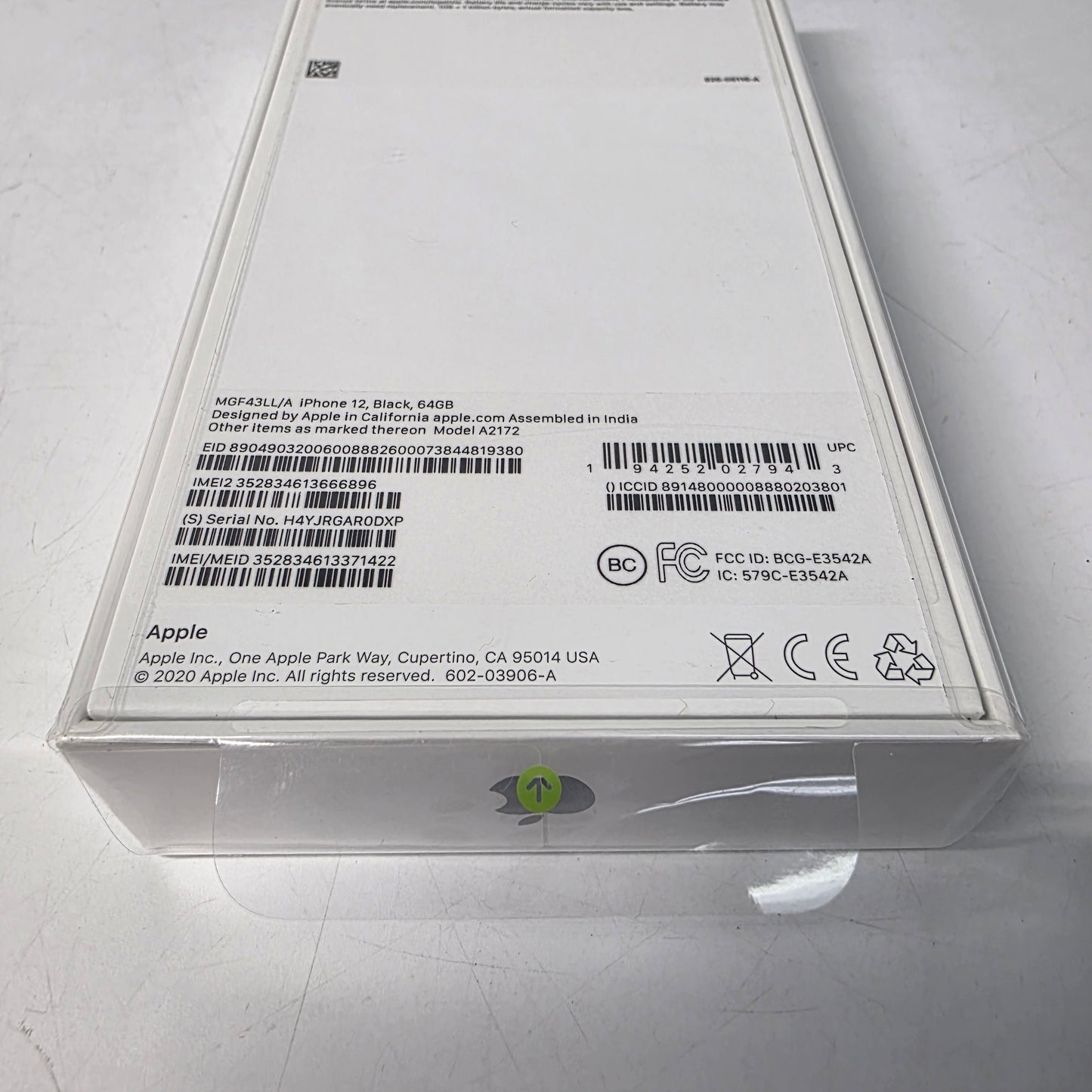 New Unlocked Apple iPhone 12 64GB Black MGF43LL/A