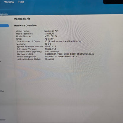 New 2025 Apple MacBook Air 15" M4 10C GPU 4.5GHz 16GB RAM 256GB SSD MW1L3LL/A