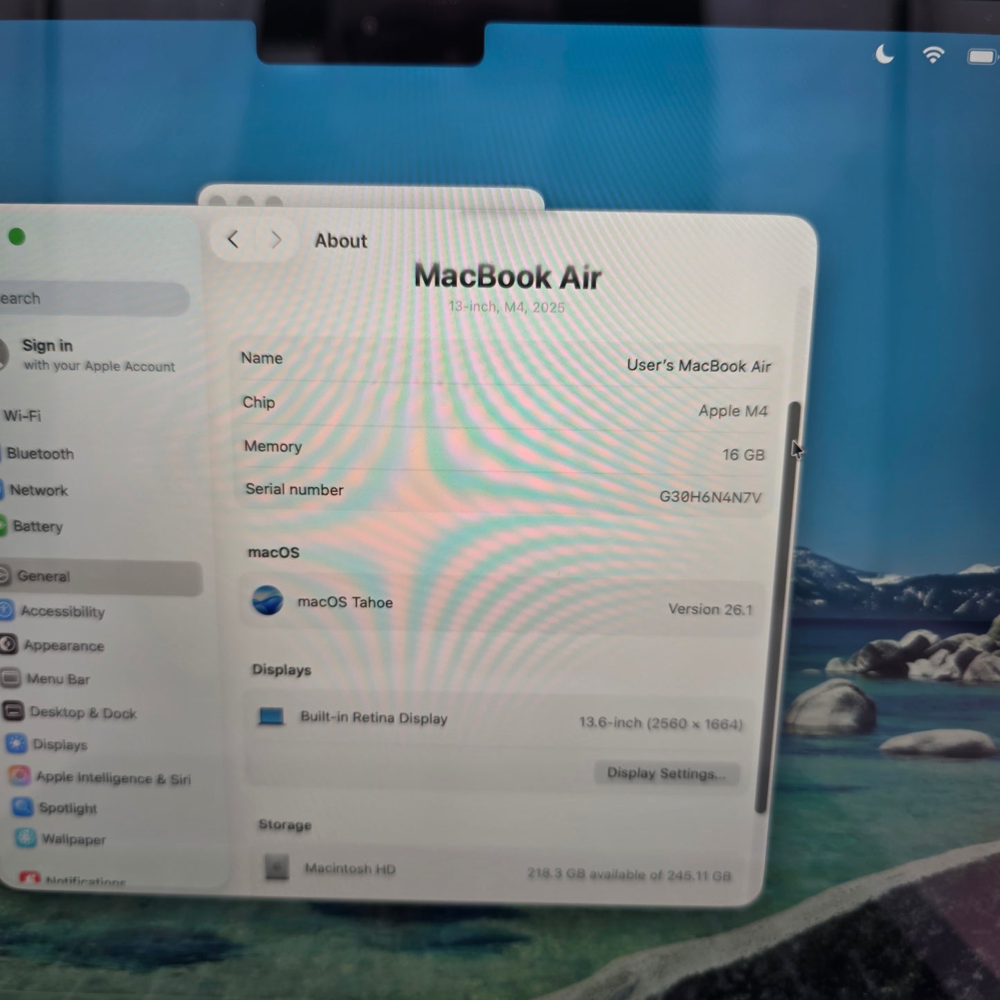 2025 Apple MacBook Air 13.6" M4 8C GPU 4.5GHz 16GB RAM 256GB SSD MC6T4LL/A