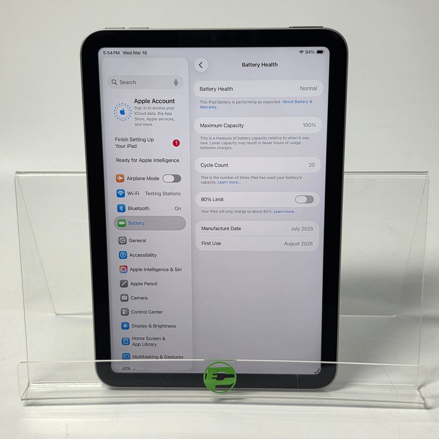 WiFi Only Apple iPad mini (A17 Pro) 128GB Space Gray MXN63LL/A with Apple Pencil