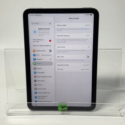 WiFi Only Apple iPad mini (A17 Pro) 128GB Space Gray MXN63LL/A with Apple Pencil