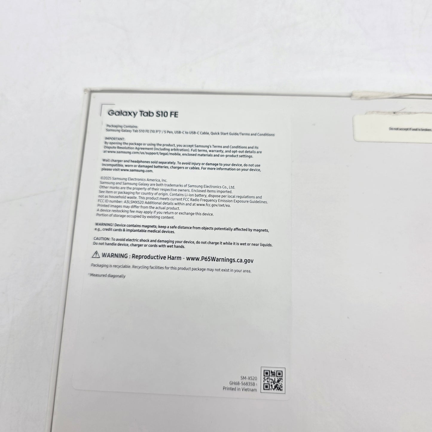 WiFi Only Samsung Galaxy Tab S10 FE 10.9" 128GB Gray SM-X520