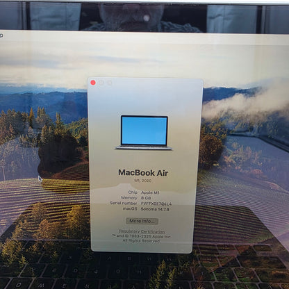 2020 Apple MacBook Air 13.3" M1 7C GPU 3.2GHz 8GB RAM 256GB SSD MGN63LL/A
