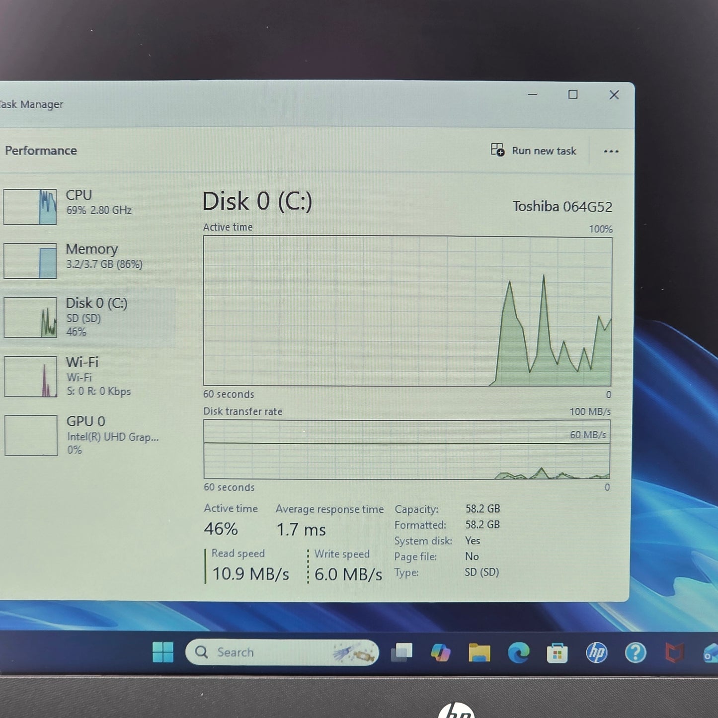 HP Stream 14-dq0003dx 14" Celeron N4500 1.1GHz 4GB RAM 64GB SSD