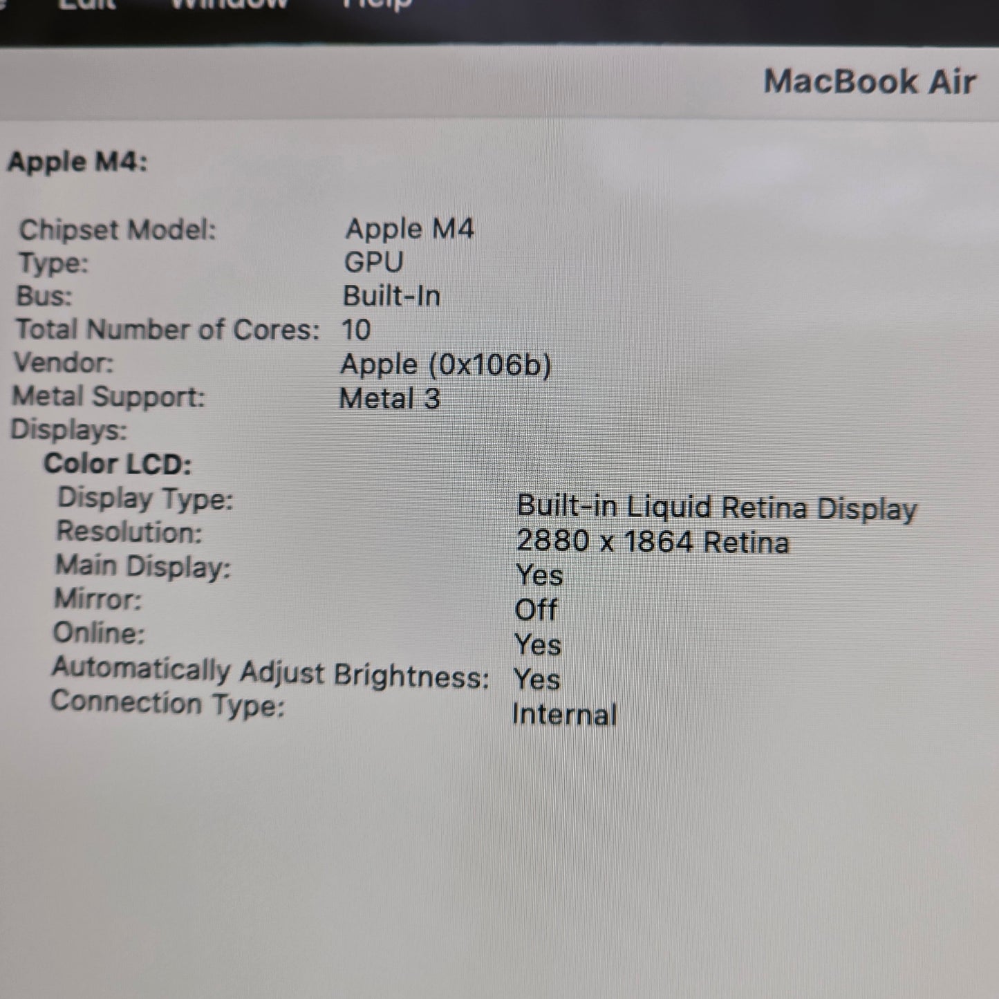 2025 Apple MacBook Air 15" M4 10C GPU 4.5GHz 16GB RAM 256GB SSD MC7A4LL/A