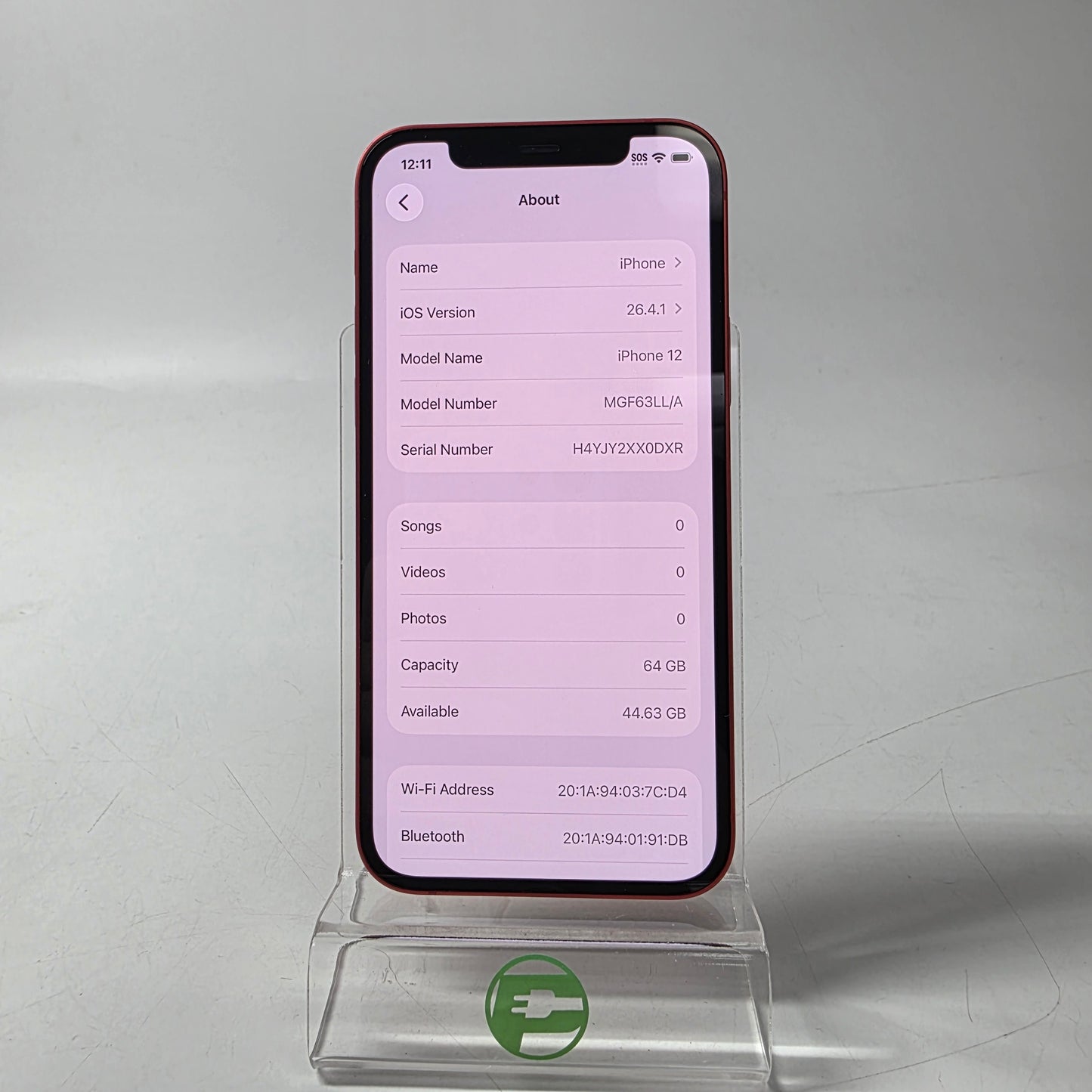 Factory Unlocked Apple iPhone 12 64GB Product Red MGF63LL/A