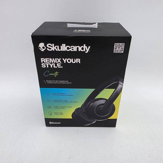 New Skullcandy cassette Wireless Over-Ear Bluetooth Headphones Black S5CSW