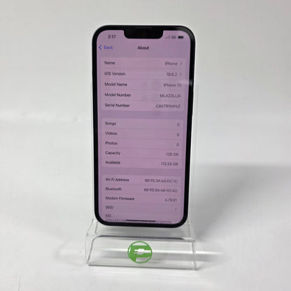 Factory Unlocked Apple iPhone 13 128GB Midnight MLA23LL/A