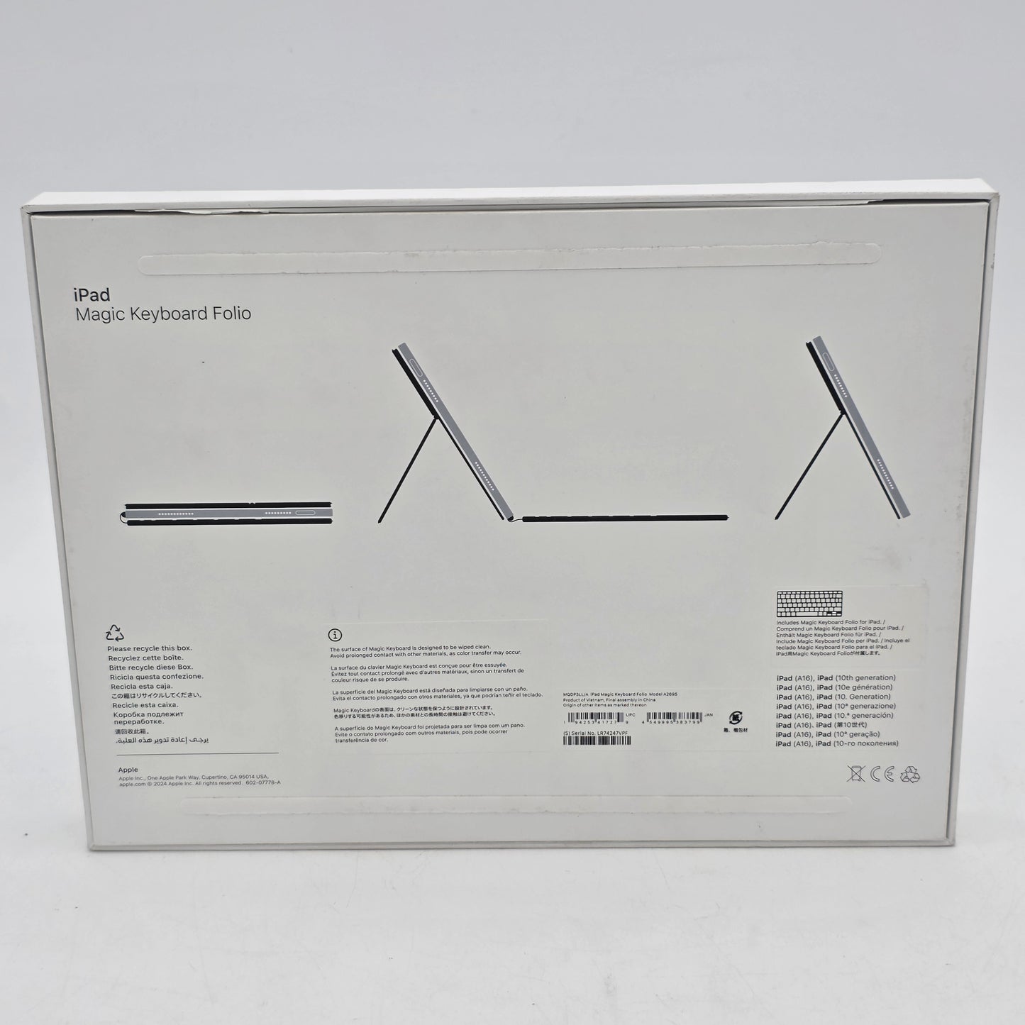 Apple Magic Keyboard Folio 10.9" Keyboard Folio Case White MPQDP3LL/A