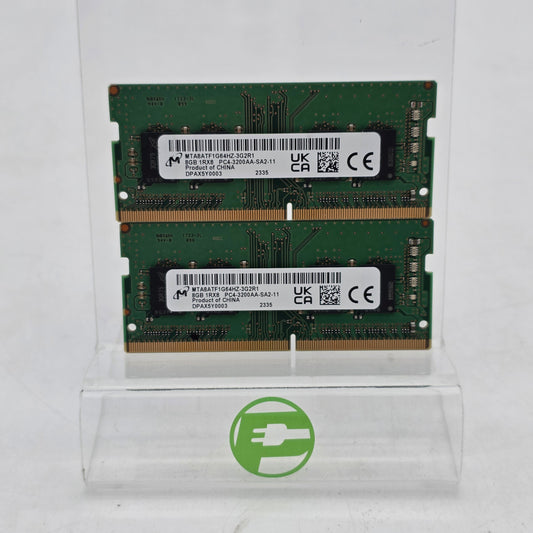Micron  16GB (2x8GB) RAM SODIMM DDR4 3200MHz MTA8ATF1G64HZ-3G2R1