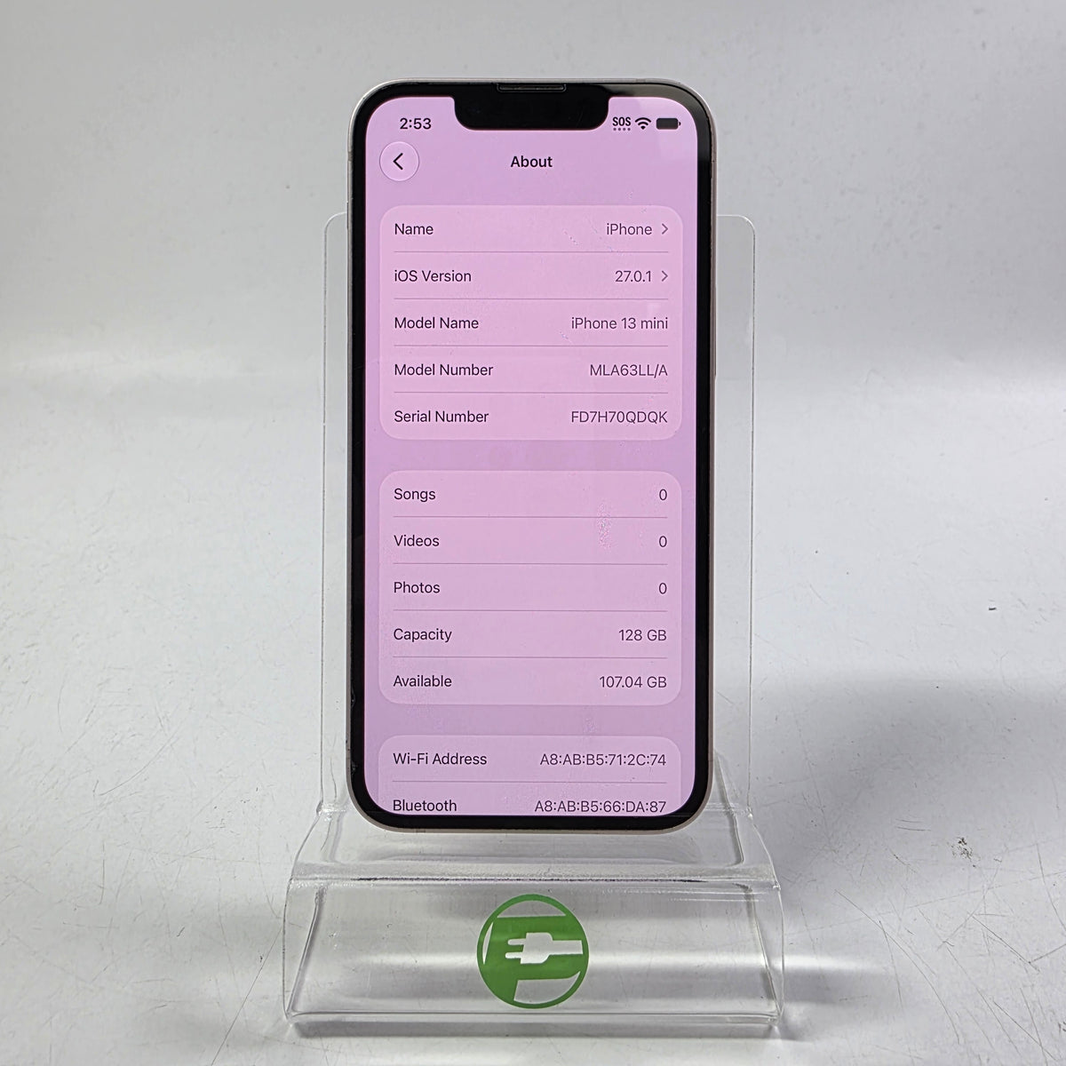 Factory Unlocked Apple iPhone 13 Mini 128GB Pink MLA63LL/A